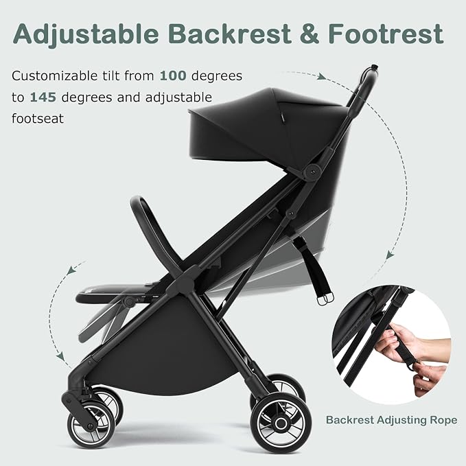 INFANS Lightweight Baby Stroller, Ultra-Compact Fold Airplane Ready Travel - Image 4