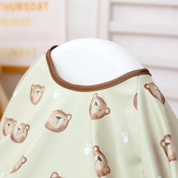 Happy Flute Long Sleeve Baby Bib-Mess Proof Baby Feeding Bibs - Image 8