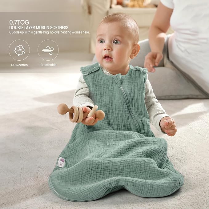 lulumoon Sleep Sack Muslin for Baby: Cotton Wearable Blanket for 9-15 Months - Image 8
