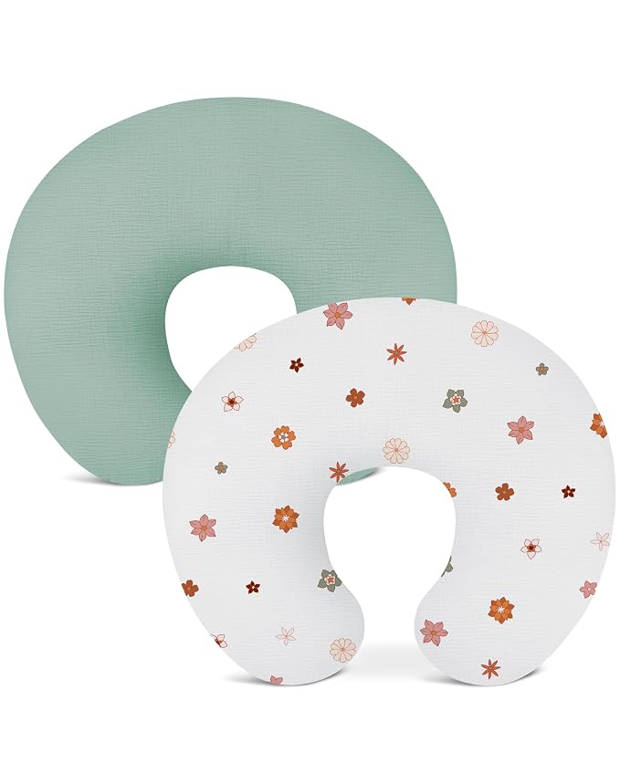 Nursing Pillow Covers 2 Pack, Muslin Nursing Cover by Wimist