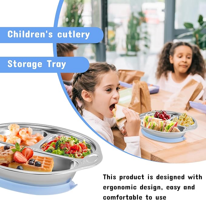 Stainless Steel Baby Suction Plates: Divided Plates - Image 5