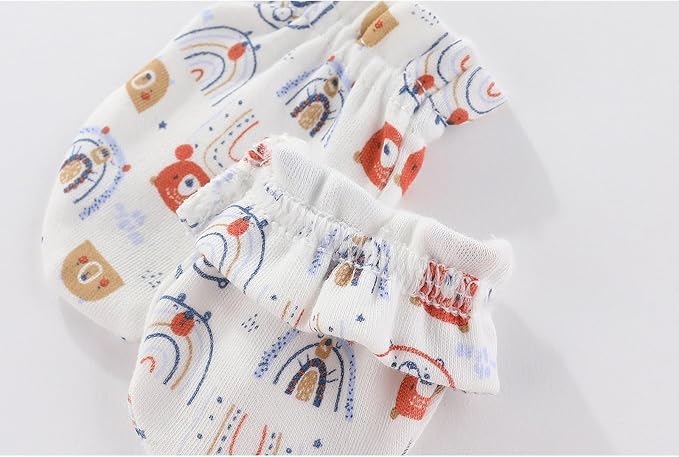 5 Pairs Baby Not Scratch Mittens 0-6 Months New Born Boy Girl Gloves Cute - Image 2