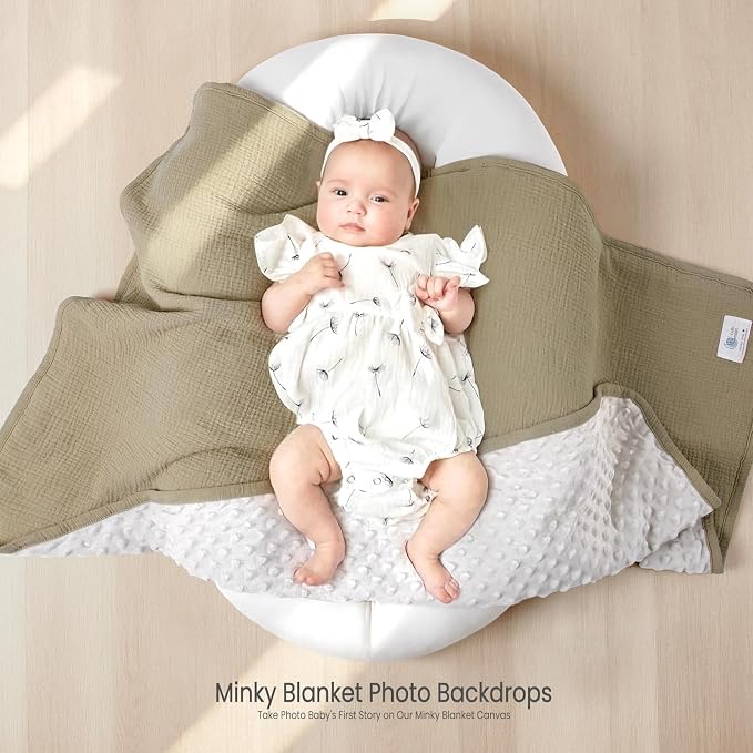 lulumoon Baby Blanket for Newborn Receiving: Minky Dot & Muslin Lightweight - Image 3