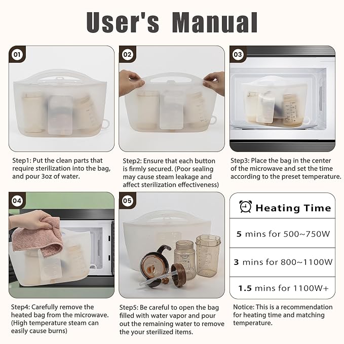 Silicone Microwave Steam Sterilizer Bag - Image 5