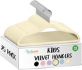 25 Premium Kids Velvet Hangers by TECHZOO