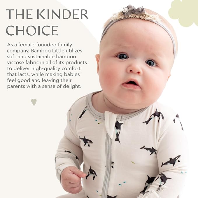 Bamboo Little Soft Baby Footie Pajamas, Baby Clothes, Newborn Sleepers - Image 6