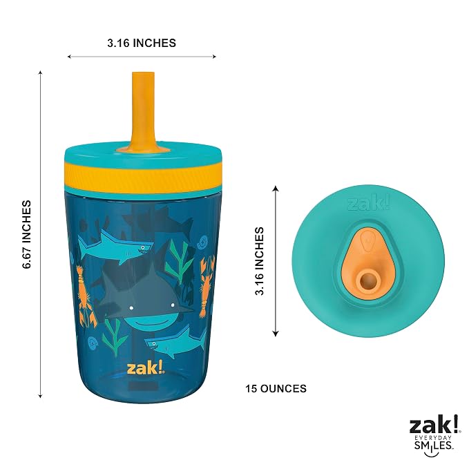 Zak Designs Kelso 15 oz Tumbler Set, Leak-Proof Screw-On Lid - Image 8