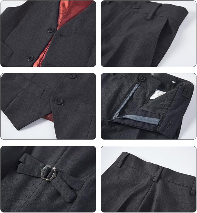 Boys Vest Set Formal Dress Suits Wedding Outfit Dresswear - Image 5