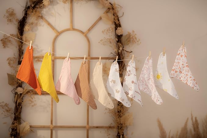 Muslin Baby bibs for drooling and teething, 100% cotton, Bibs for baby girl - Image 6