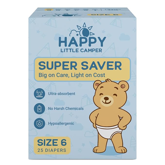 Happy Little Camper Super Saver Diapers, Size 6, Fragrance-Free, Ultra Absorbent by HappyLittleCamper