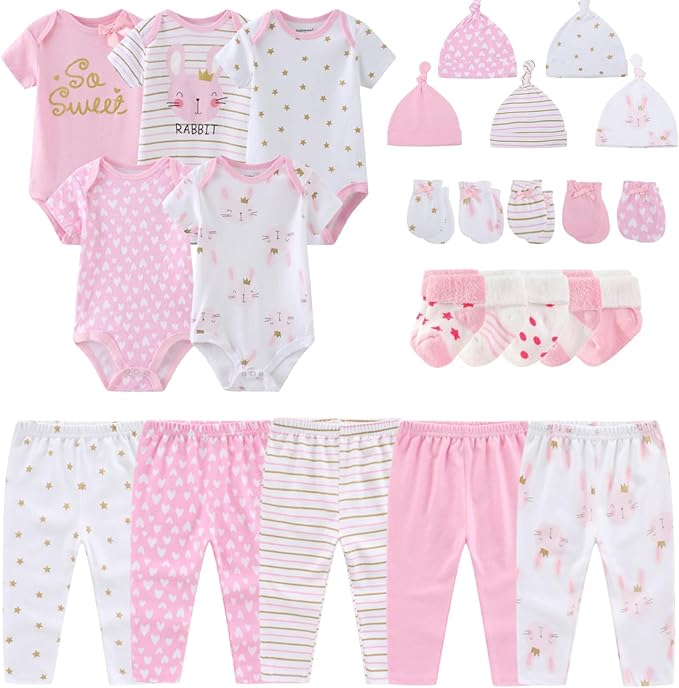 Newborn Layette Gift Set Bodysuits Pants by MAMIMAKA