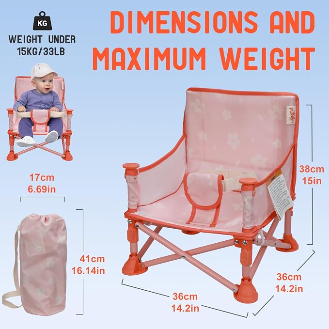 Tiny Marvels Portable 3-in-1 Baby Chair, Cozy Booster Seat, Baby Seat - Image 7