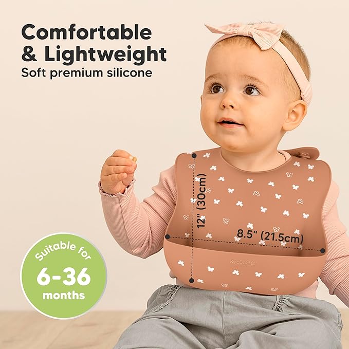 KeaBabies 2-Pack Silicone Baby Bibs - Image 3
