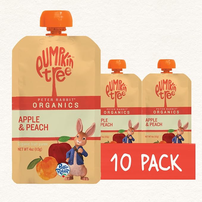 Pumpkin Tree Peter Rabbit Organics Apple and Peach, Fruit Snack Squeeze Pouch - Image 10