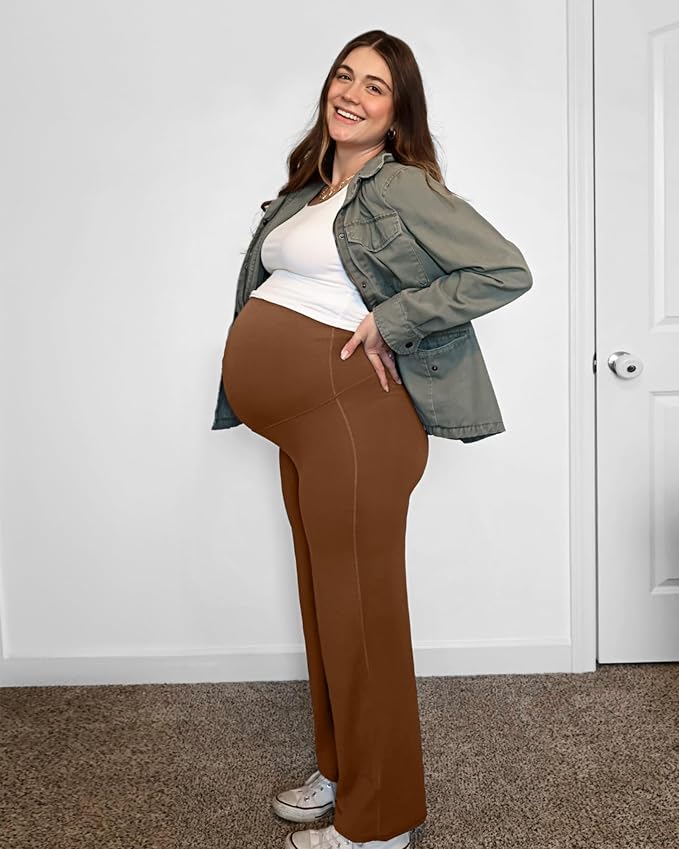 G4Free BareFeel Maternity Dress Yoga Pants Over The Belly Stretchy Work Slack - Image 6