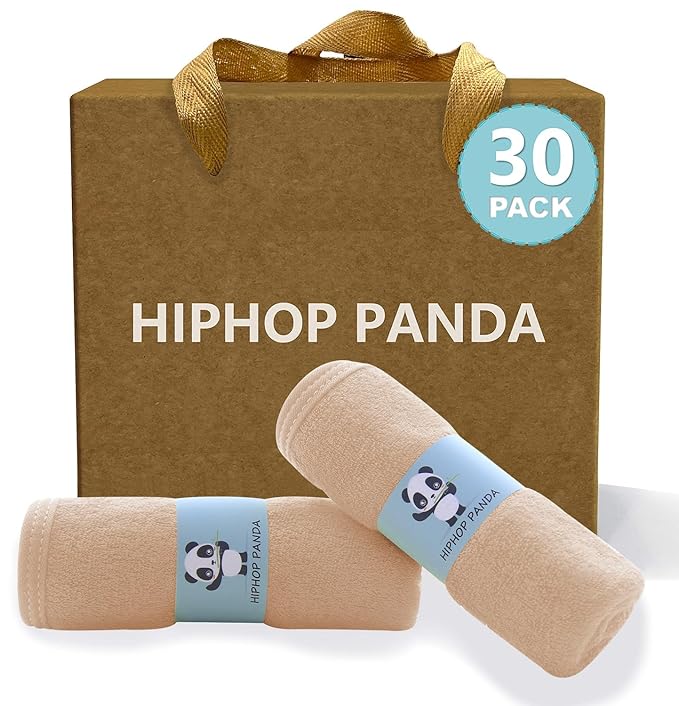 HIPHOP PANDA Baby Washcloths, Rayon Made from Bamboo by HIPHOPPANDA