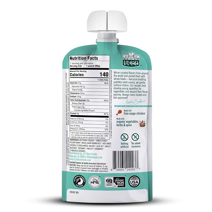 Li’l Hala Mediterranean Chicken Baby Food Pouches – Free-Range Chicken & - Image 2