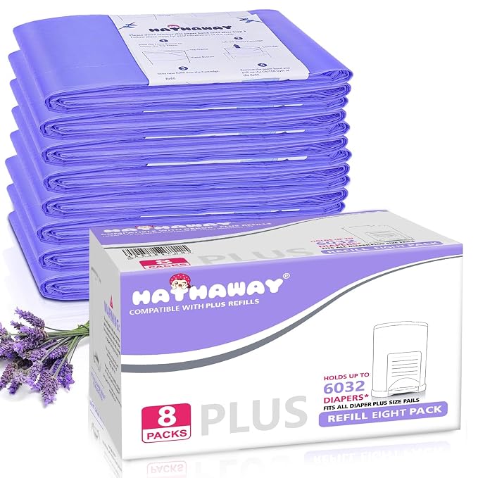 Refills Compatible with Plus Diaper Pail Refills 8 Pack Diaper Pail Liners with by MED