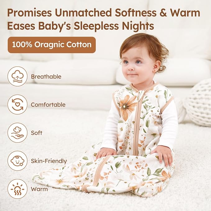 Baby Sleep Sack 18-24 Months 100% Cotton Lightweight 0.5 TOG Wearable Blanket - Image 2