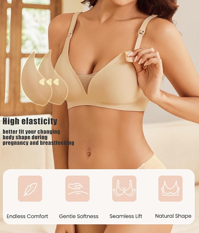 Avidlove Nursing Bras for Breastfeeding Seamless Ultra Comfort Pregnancy - Image 3