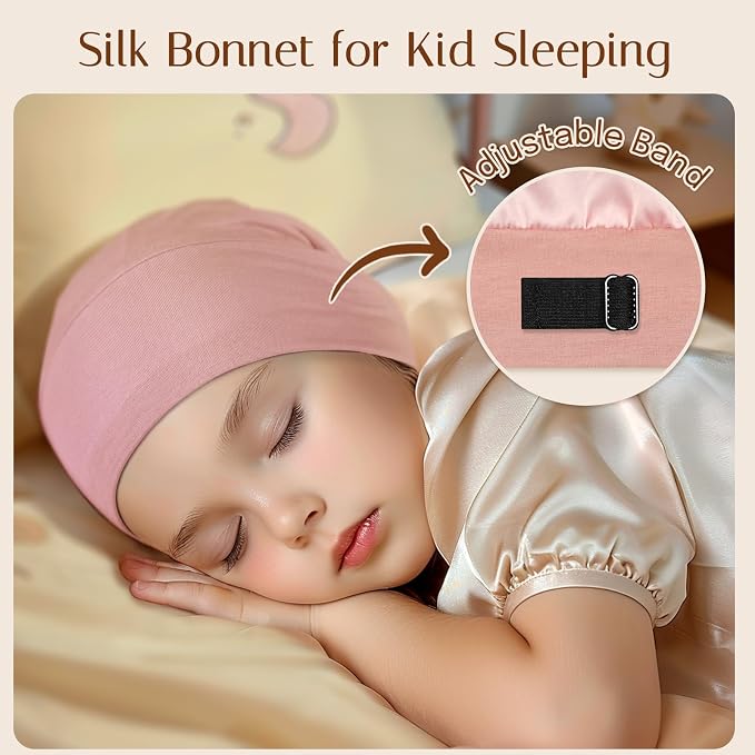 OLESILK Silk Toddler Bonnet 6-36 Months: 100% Mulberry Silk & Modal, Anti-Frizz - Image 4