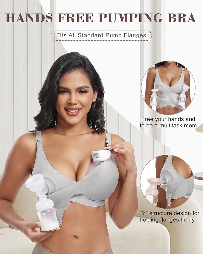 As Fairy Wireless Seamless Pumping Bra Hands Free Nursing Bra Wirefree Comfort - Image 4