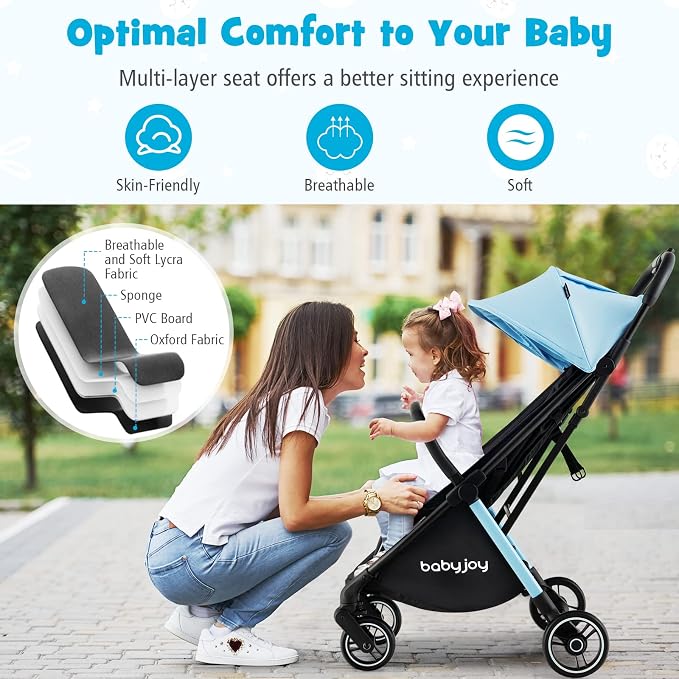 BABY JOY Lightweight Baby Stroller, Compact Travel Stroller - Image 8