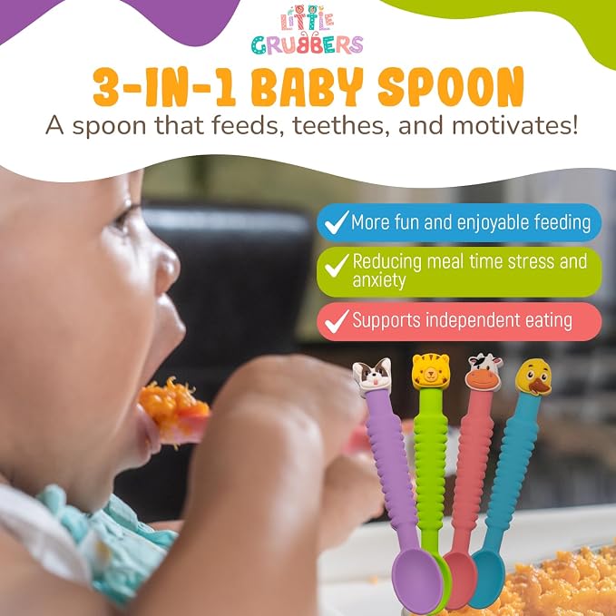 3-in-1 Silicone Baby Spoon Self Feeding 6+ Months - Image 7