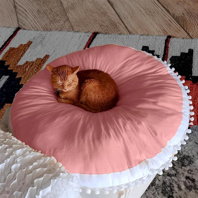 Large Floor Pillow Kids Round Floor Cushion Seating, 35 inches Big Circle Pillow - Image 4