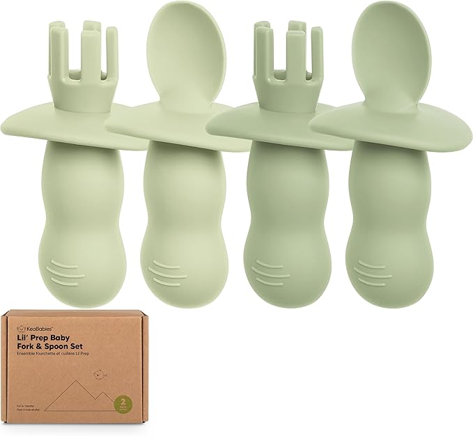 KeaBabies 4-Pack Silicone Baby Spoons and Forks Set by KeaBabies