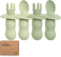 KeaBabies 4-Pack Silicone Baby Spoons and Forks Set by KeaBabies