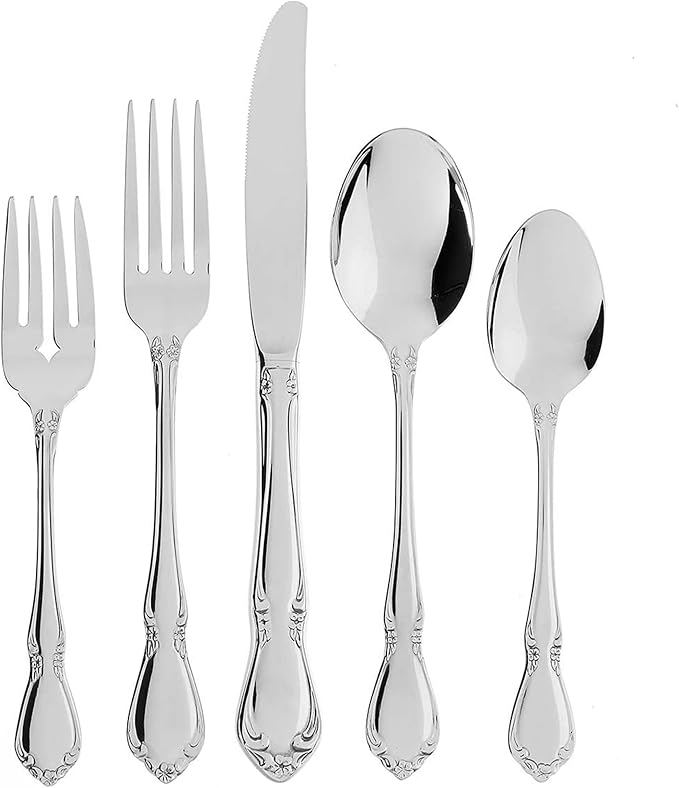 Oneida Silverware Set, Chateau 5-Piece Fine Flatware Place Setting, Service by Oneida