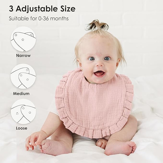 8-Pack Muslin Baby Bandana Drool Bibs - Image 3