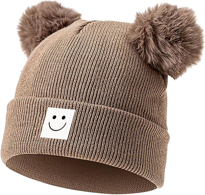 AZJ Baby Beanie Hat Toddler Infant Winter Knitted Hat Kids Soft Warm Pom Pom by AZJ