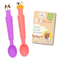 3-in-1 Silicone Baby Spoon Self Feeding 6+ Months by LittleGrubbers