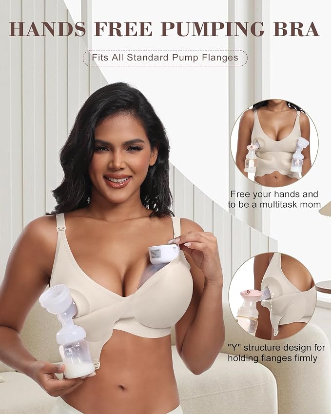 As Fairy Wireless Seamless Pumping Bra Hands Free Nursing Bra Wirefree Comfort - Image 2