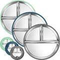 BUSOHA 3 Pack Stainless Steel Kids Plate Set by BUSOHA
