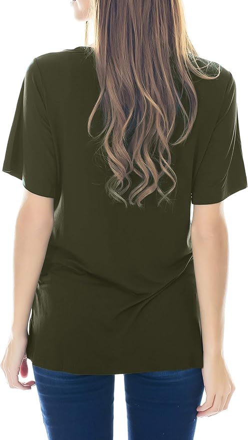 Smallshow Women's Maternity Nursing Tops Short Sleeve Breastfeeding Clothes - Image 5