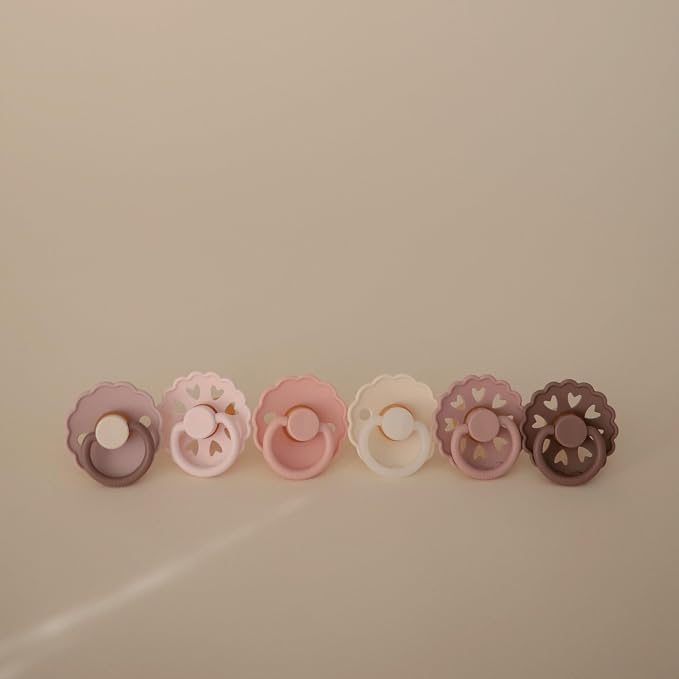FRIGG Natural Rubber Baby Pacifier 6-Pack Blooming Love | Made in Denmark | - Image 3