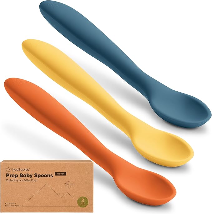 KeaBabies Silicone Baby Spoons, Self Feeding 6-12 months by KeaBabies