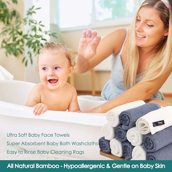 Baby Washcloths 12 Pack, 10x10 inch Ultra Soft Small Wash Cloths - Image 4
