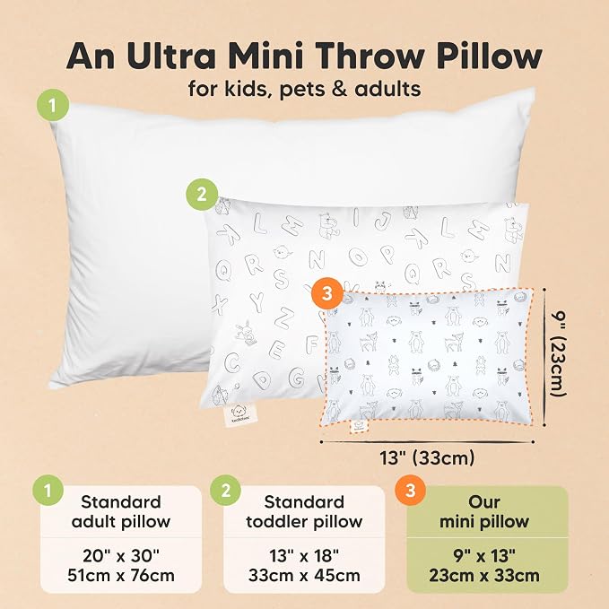 Mini Toddler Pillow with Pillowcase - Image 2