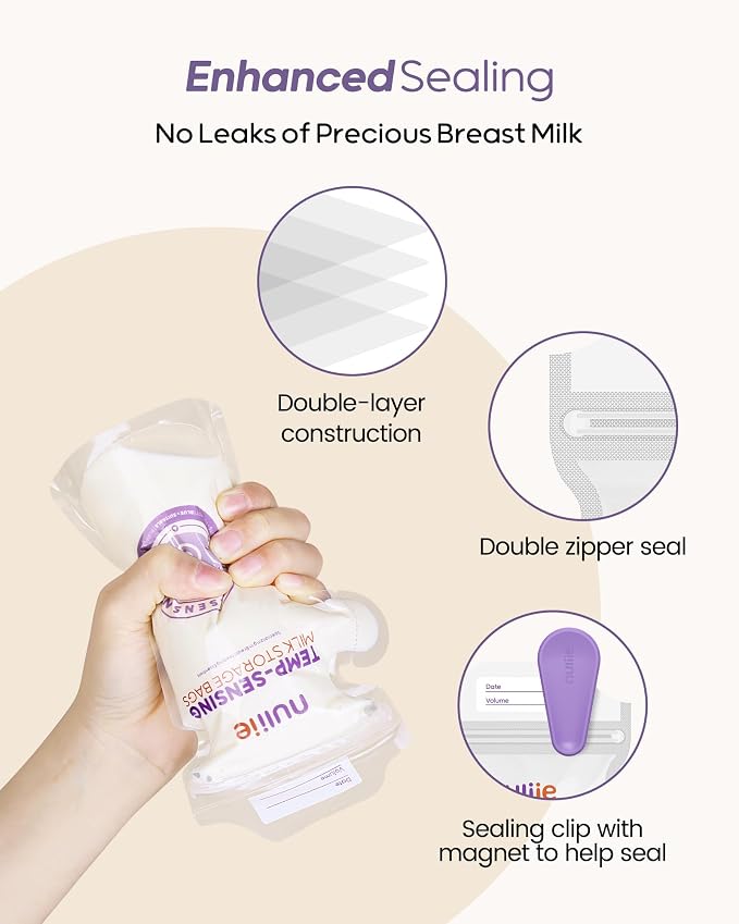 Nuliie 150pcs Temp-Sensing Breastmilk Storage Bag, Huge Temp-Sensing Icon & - Image 4