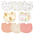 Muslin Baby Bibs for Baby Girls, Muslin Bibs Drool Bandana Bibs by DULUDULU
