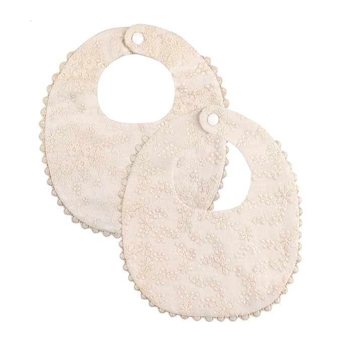 GZMM Baby Bib For Girls, Reversible Waterproof Handmade Natural Cotton Baby by GZMM