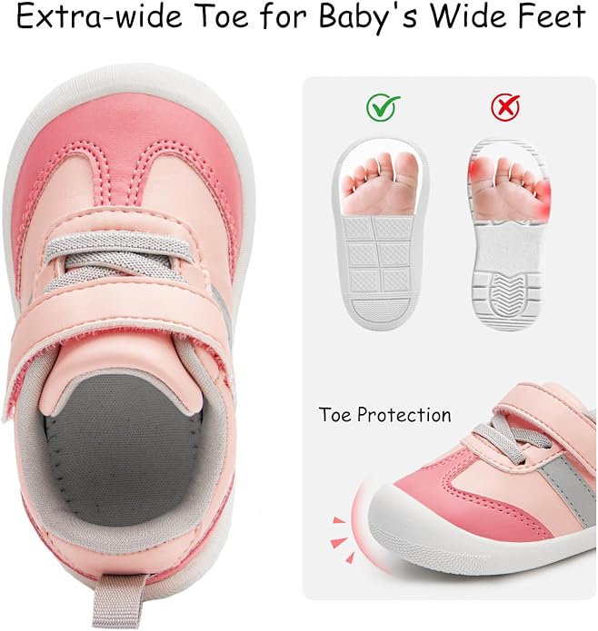 Baby Shoes Boys Girls Barefoot Wide Toe Box Zero Drop First Walkers PU Leather - Image 3
