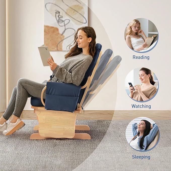Rubber Wood Gliding Rocking Chair - Image 6