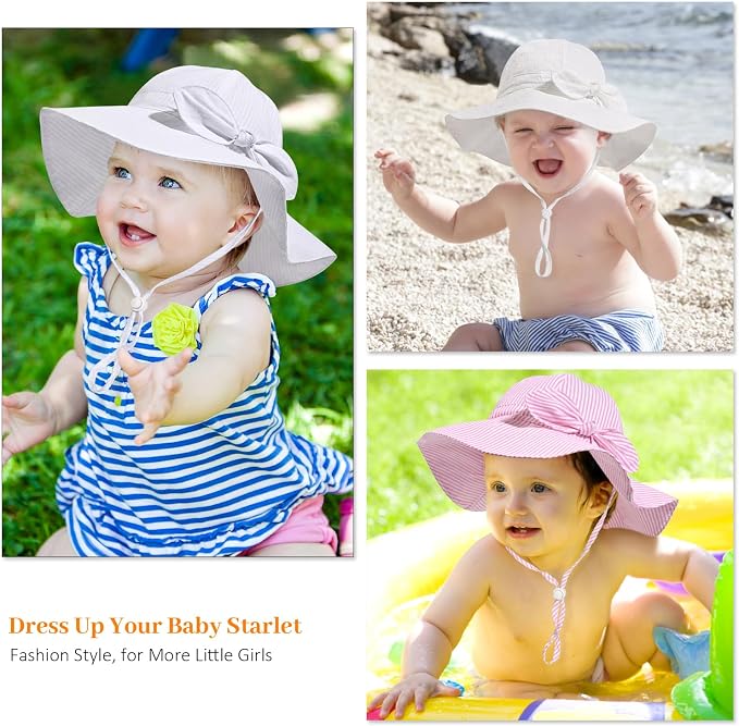 Baby Girl Sun Hat Summer Foldable Beach Hats - Image 7