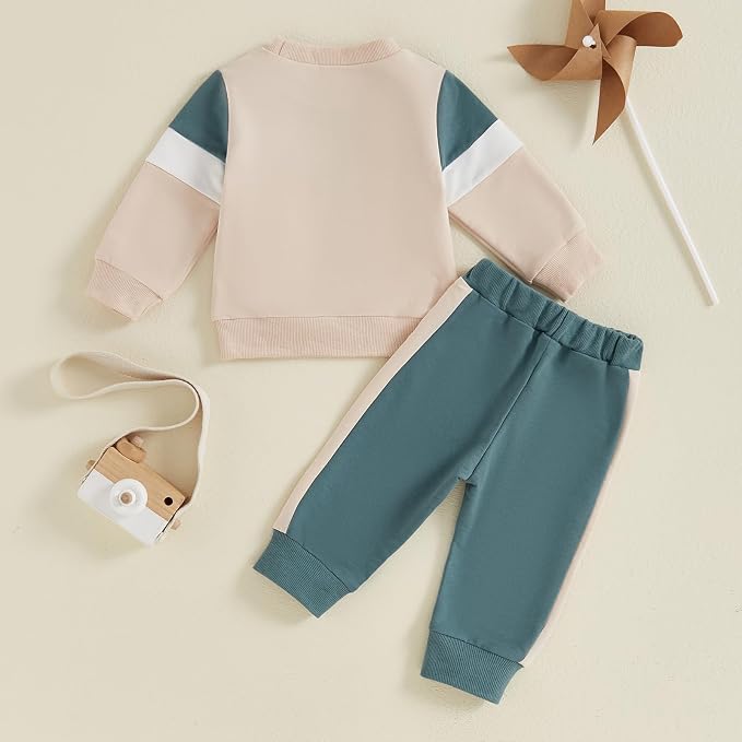 Toddler Baby Boy Fall Outfits Long Sleeve Crew Neck Pullover Sweatshirt + - Image 6