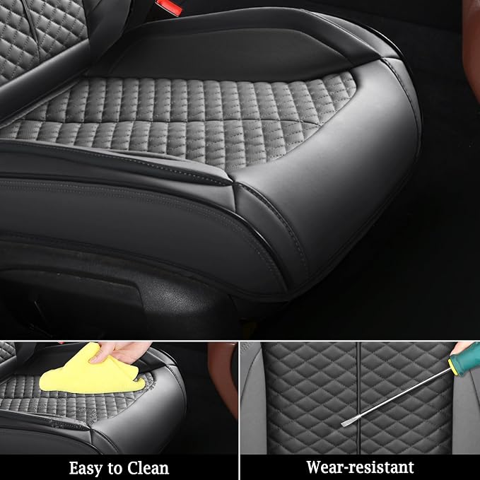 Doogo Car Seat Covers, Front Seat Covers, Automotive Seat Covers 2PCS, Luxury - Image 5